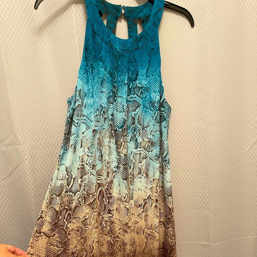 Blue and brown ombré snakeskin dress from White House black market NWT